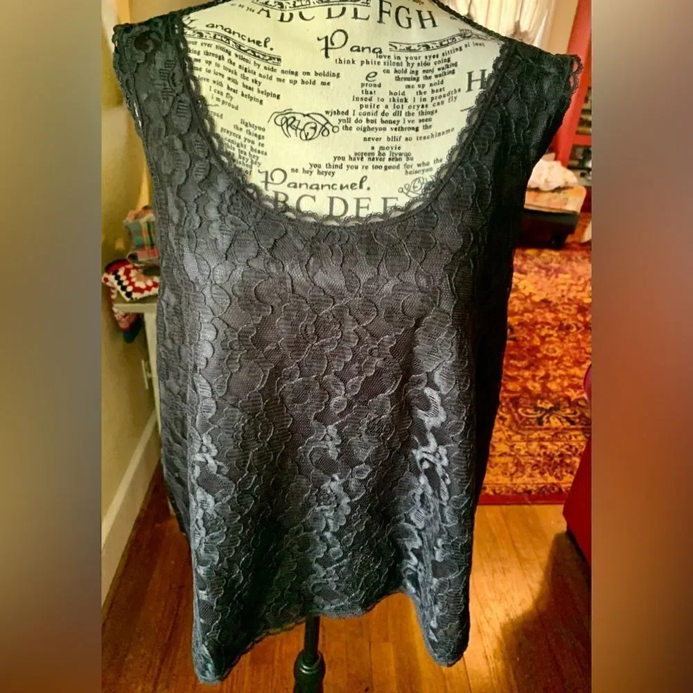 Black lace cami top